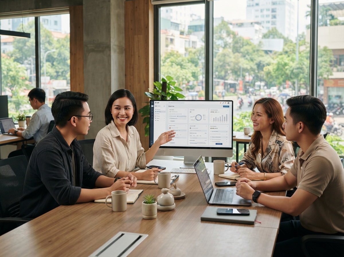 Mai Phúquang Platform - giao diện phân tích dữ liệu và quy trình vận hành nền tảng